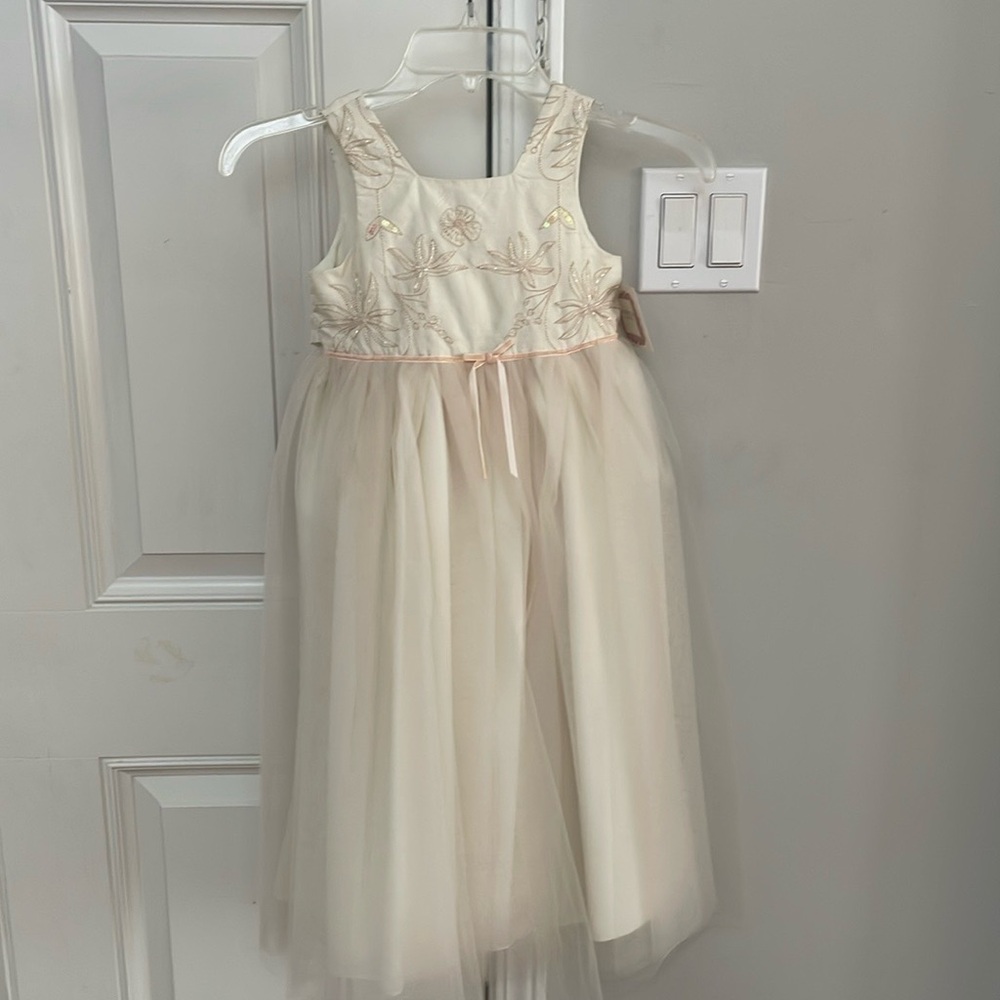 Pink and Cream Sleeveless Scoop Neck Formal Sundress